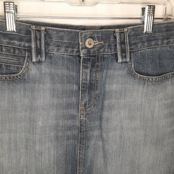 Old Navy Denim Mini Skirt Ultra Low Waist Raw Hem - Picture 2 of 4